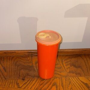 Orange Vintage Tupperware Tumbler With Lid Juice Shakes Salad Dressings Sauce